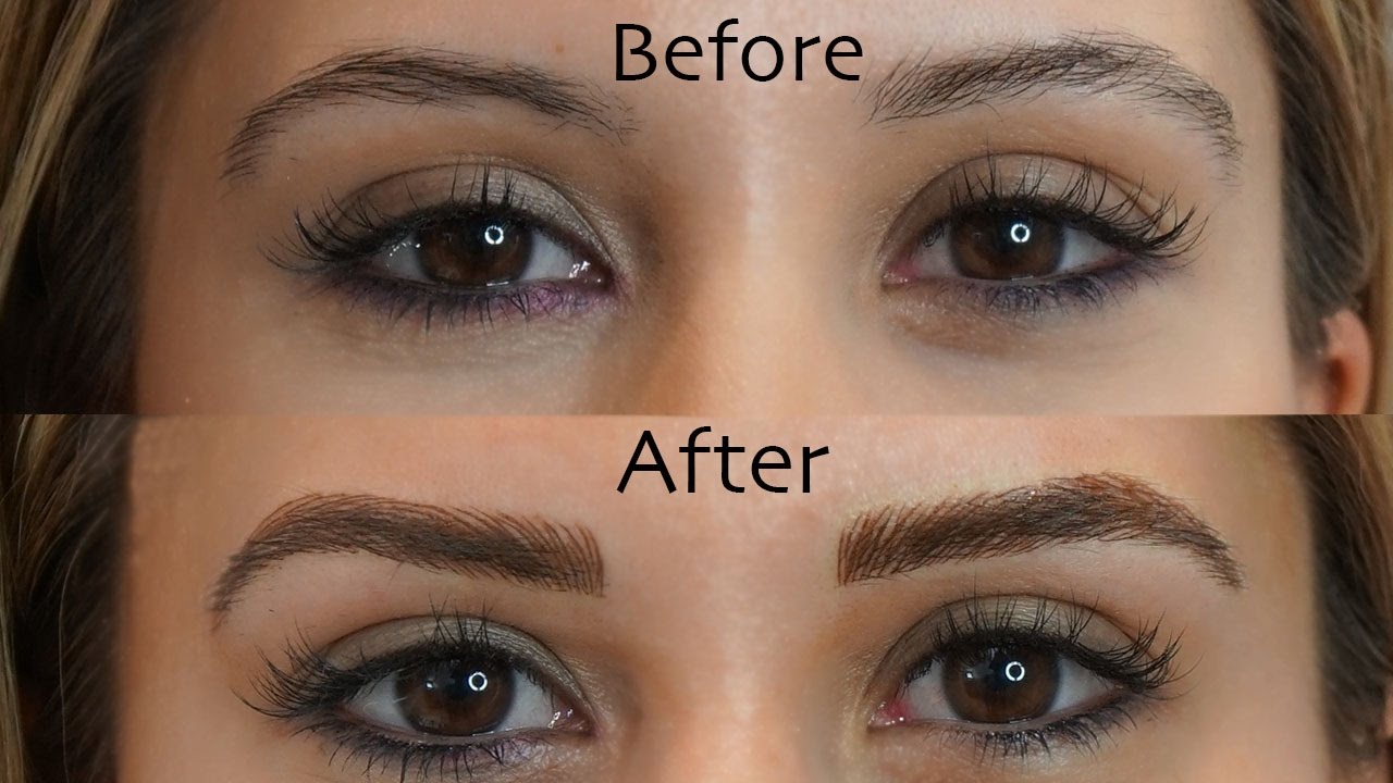 PMU eyebrows before after
